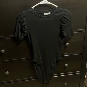 Zara ruffle sleeve bodysuit